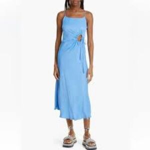 FARM Rio cutout slip dress women’s XS light blue